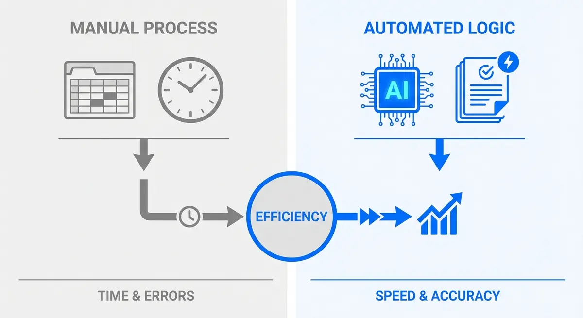 Comparison of manual 401k rollover comparison calculator processes versus automated AI workflows