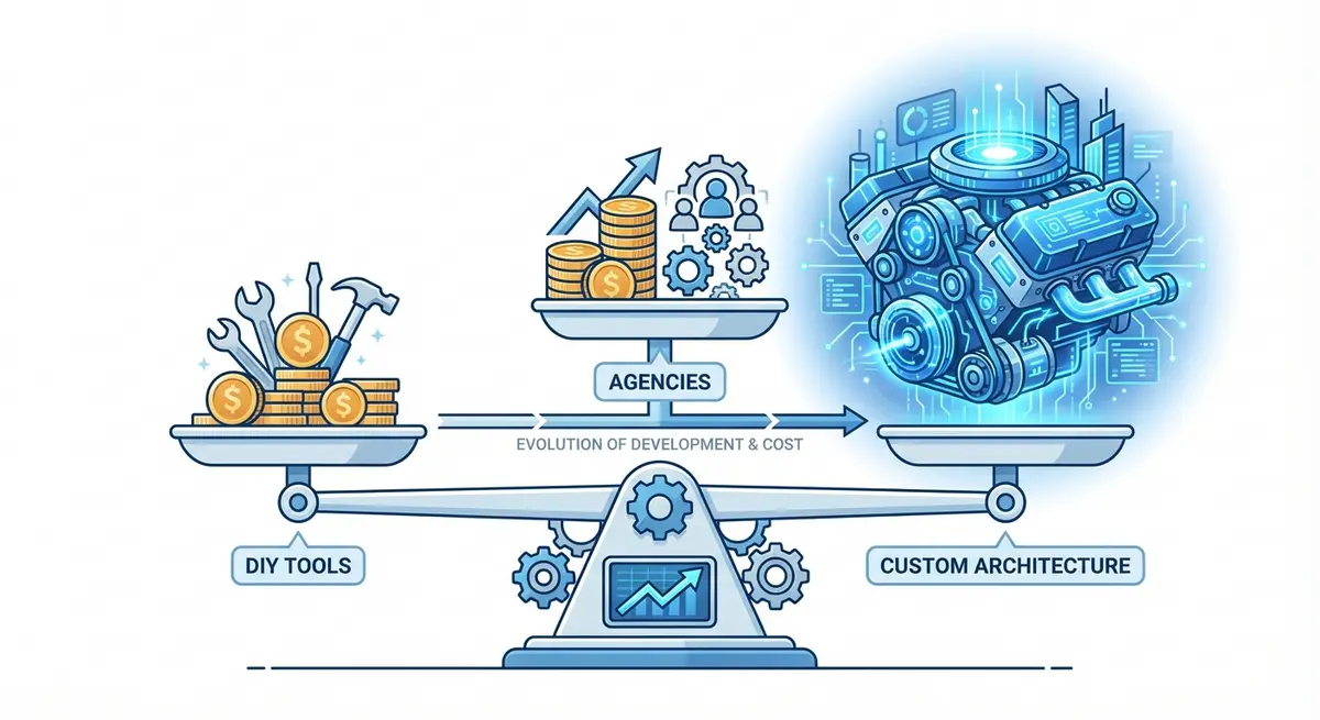 Comparison of AI ad campaign management pricing models: DIY tools vs Agencies vs Custom Architecture