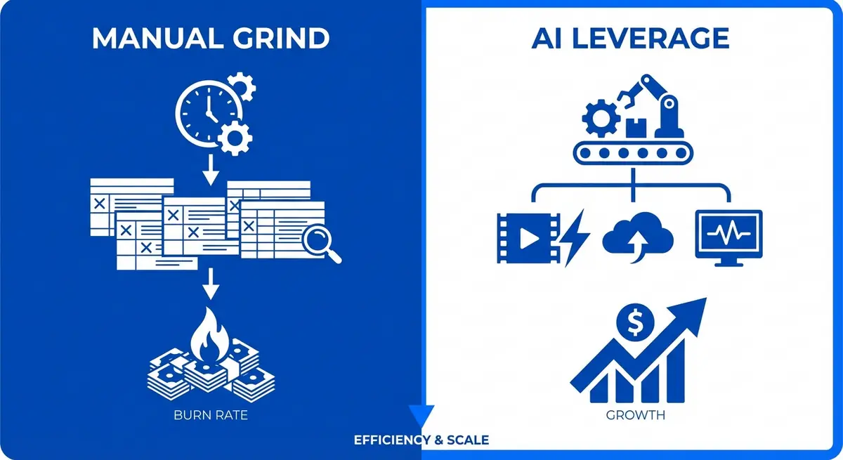 Comparison of manual ad creation versus AI ad generation for dropshipping pricing models