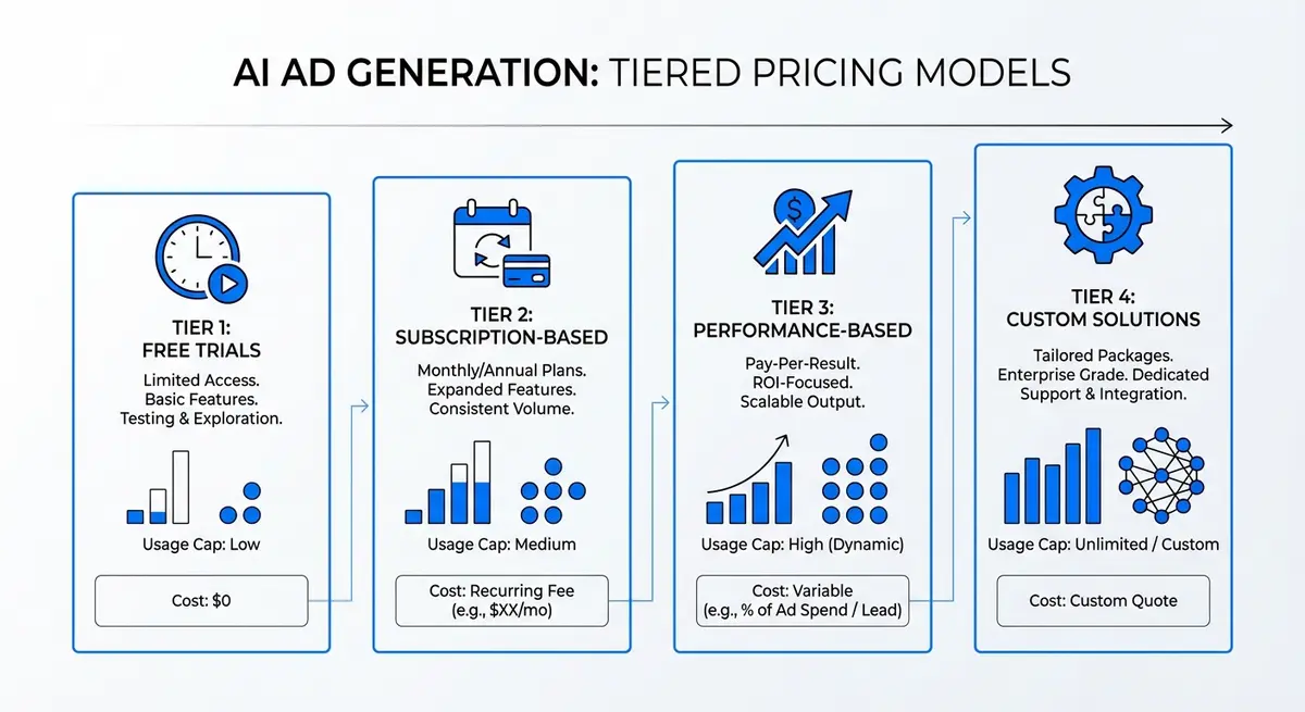 Tiered pricing models for ai ad generation for mattress brands cost structure