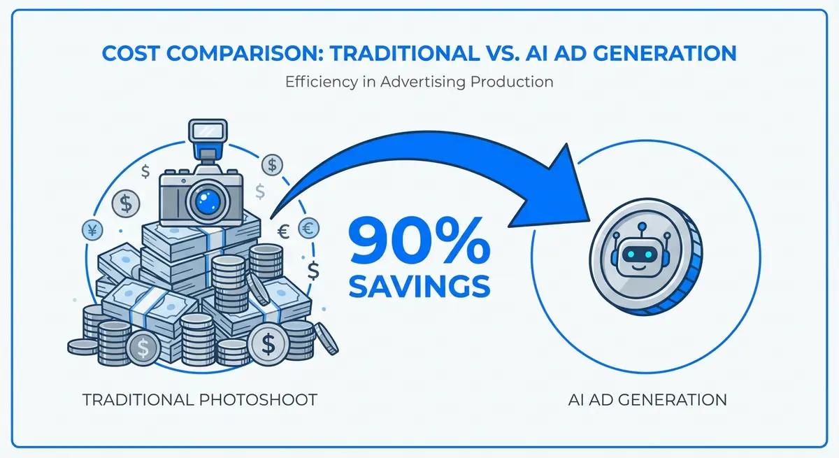 Comparison of traditional photography vs ai ad generation for vintage clothing cost