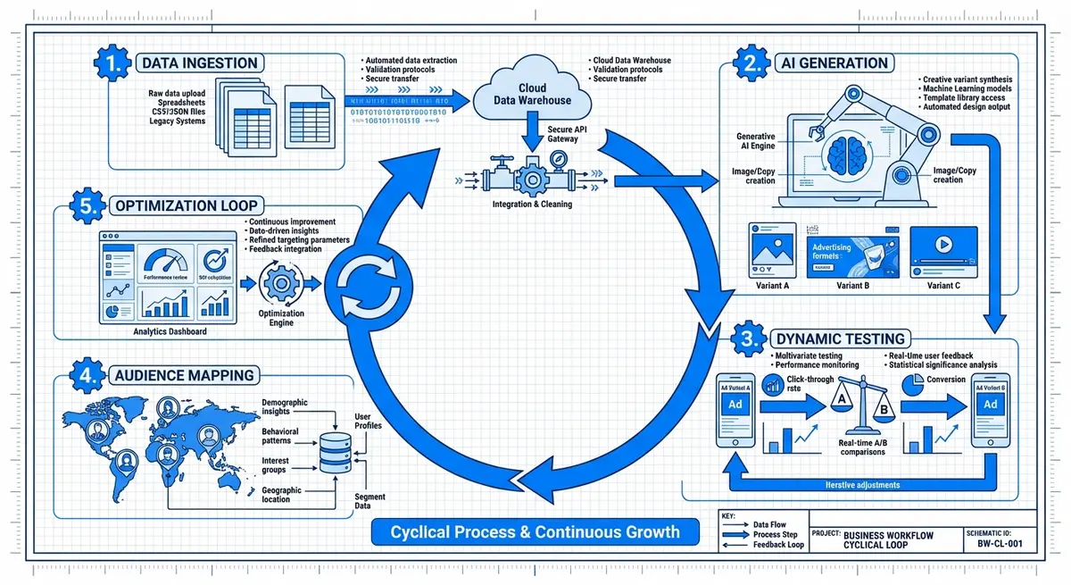 Blueprint workflow for AI ad generation for office supplies pricing system