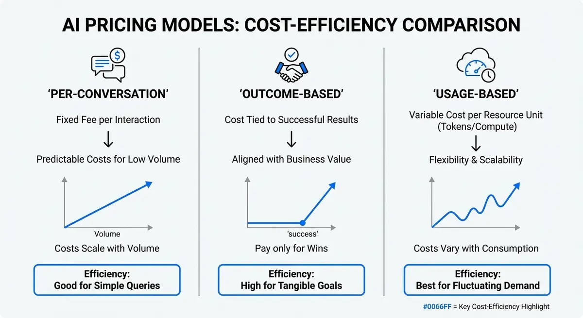 Infographic comparing AI agent assist cost models