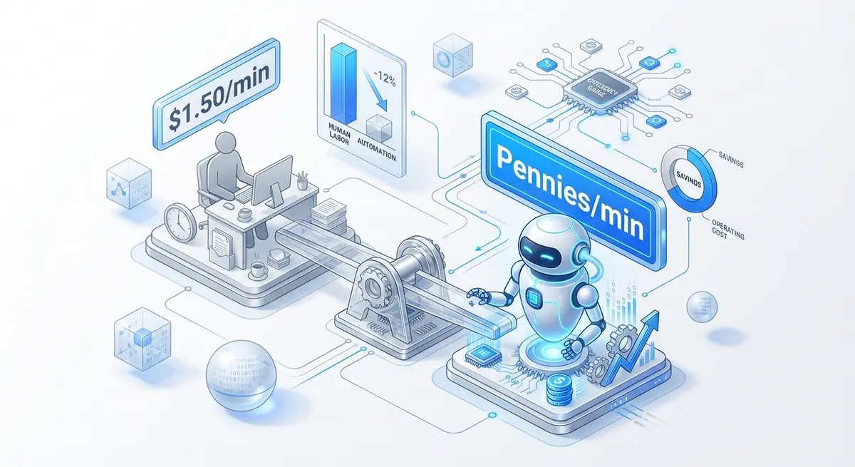 Cost comparison infographic showing AI agent pricing for roofing contractors vs human labor costs
