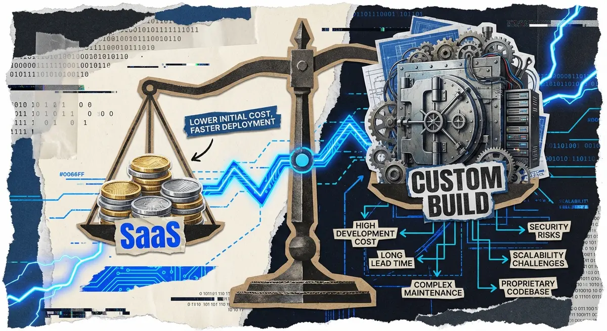 Infographic comparing ai bot detection cost between SaaS and custom build options