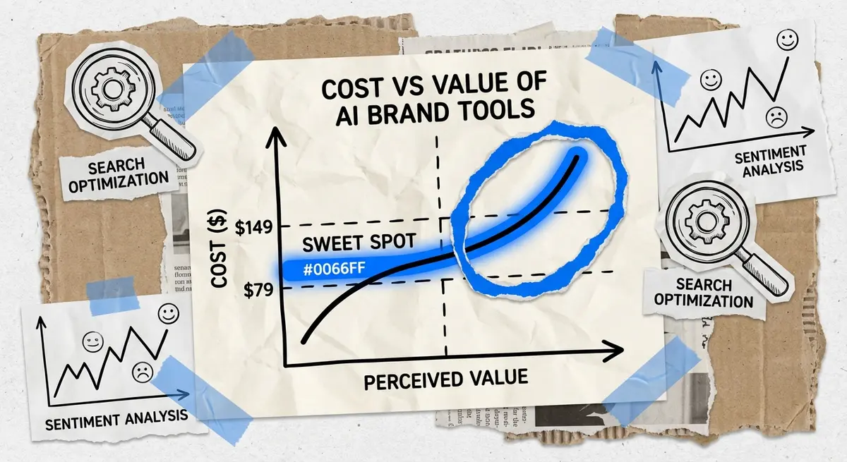 Infographic showing key features influencing ai brand lift tracking pricing and value tiers
