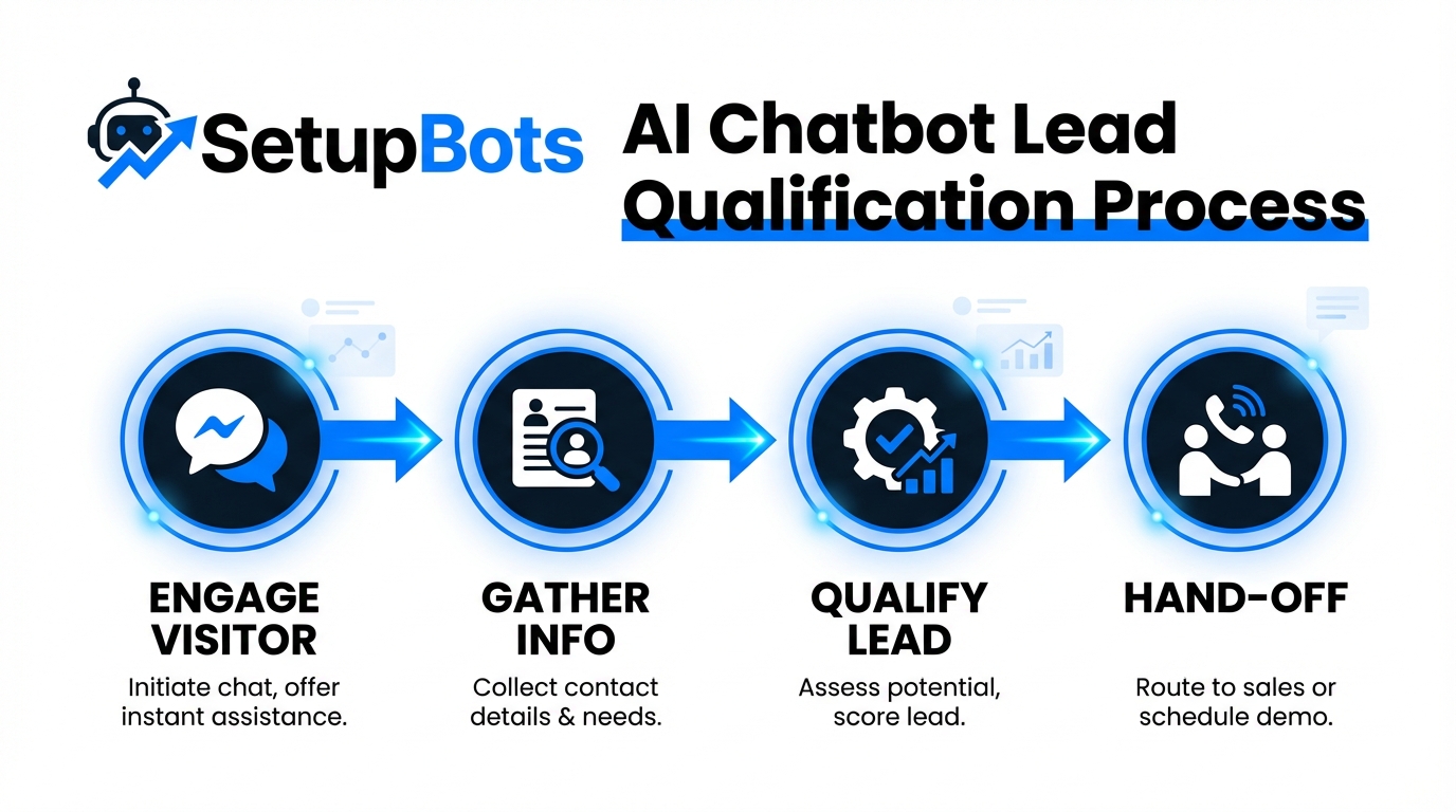 AI chatbot for lead generation infographic showing the lead qualification process