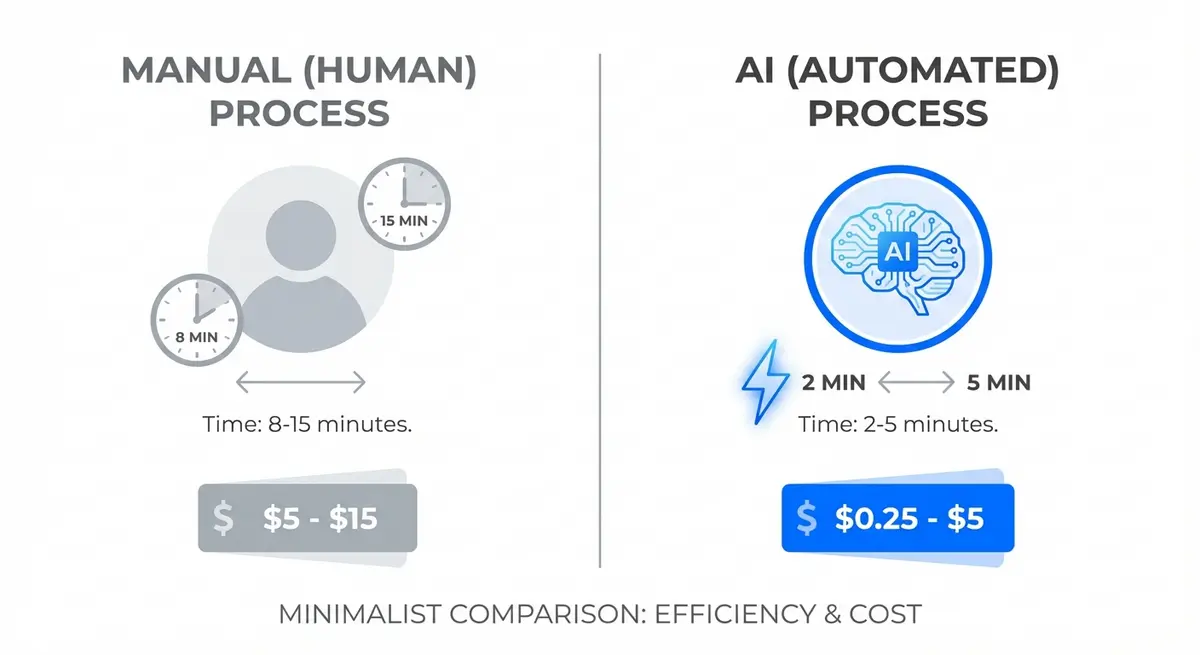 Infographic comparing ai customer service cost per resolution versus human agents