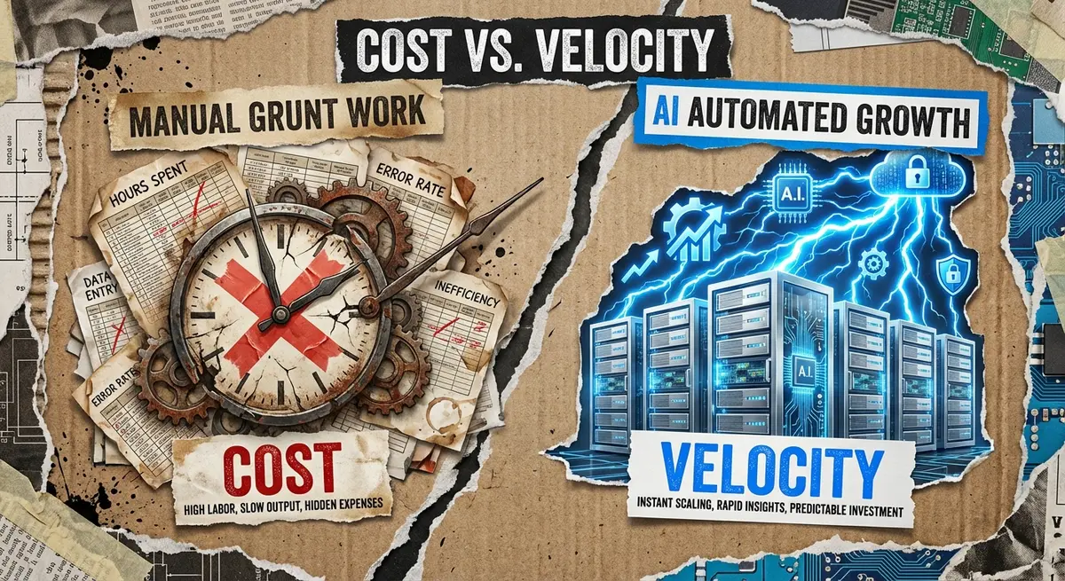AI email list building pricing comparison infographic manual vs ai