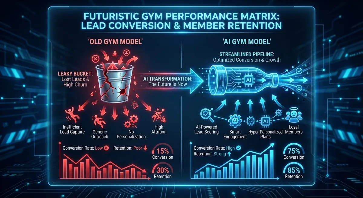 Infographic comparing manual gym management versus ai gym membership agent cost efficiency