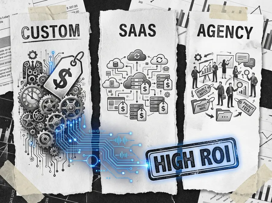Comparison of ai landing page optimization cost for custom, SaaS, and agency options