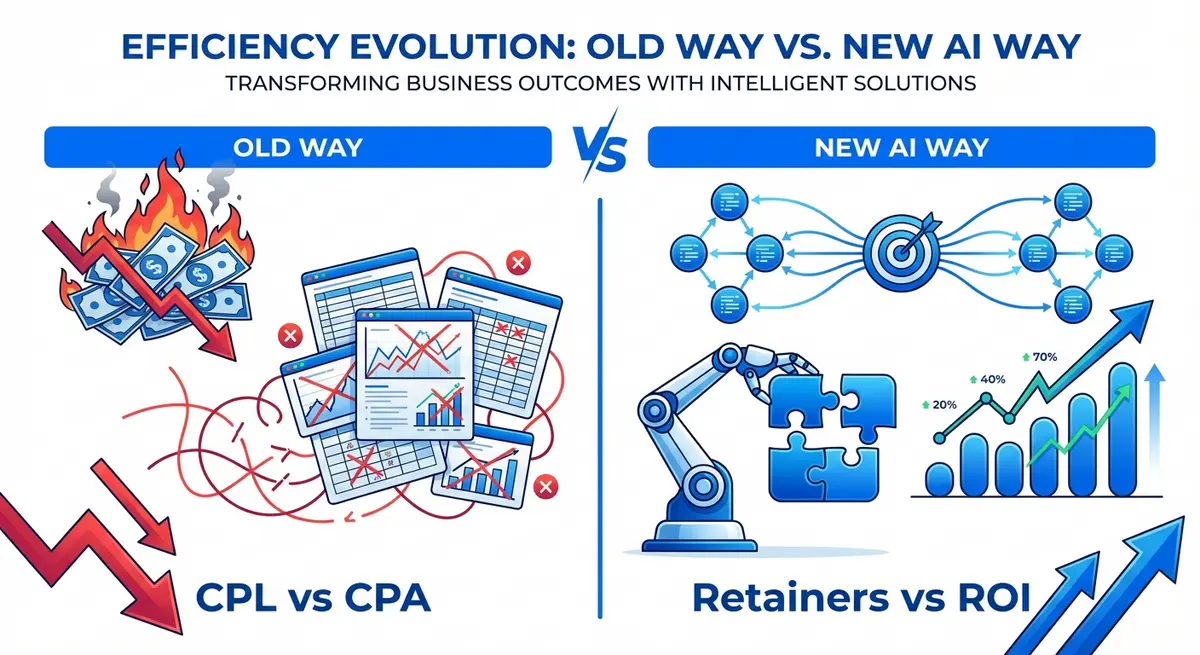 Comparison of traditional vs AI lead gen ads management pricing models