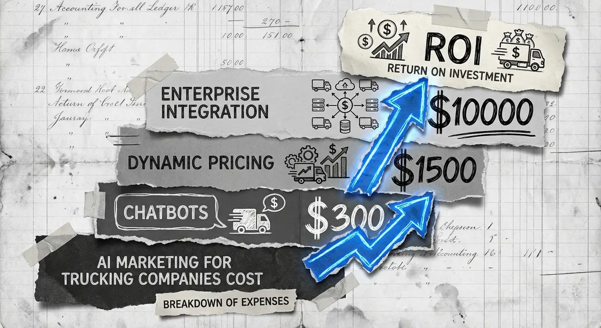 Infographic breakdown of AI marketing for trucking companies cost tiers