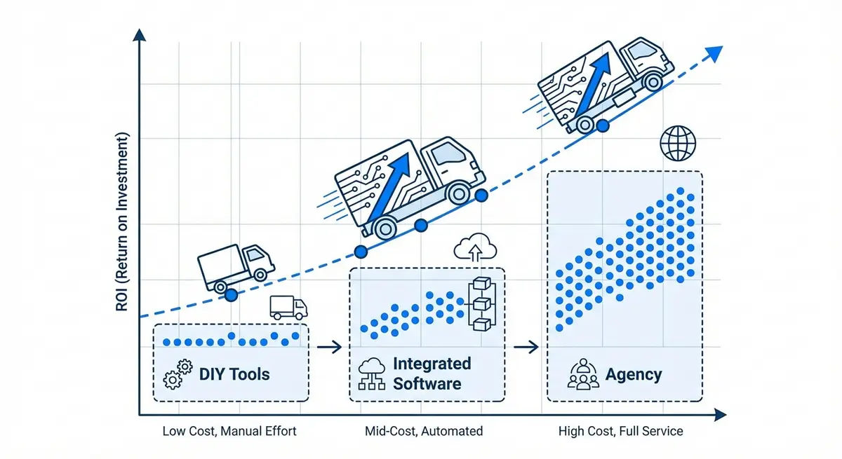 Comparison of AI marketing for moving companies cost tiers and ROI potential
