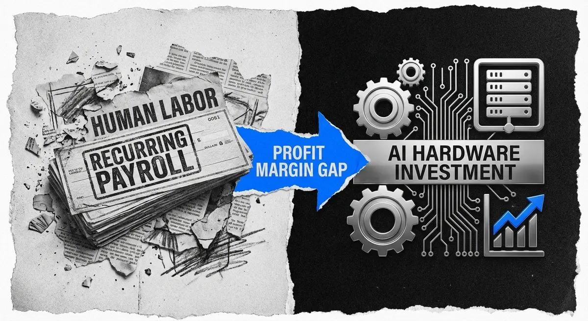 Infographic comparing human therapist operational costs versus AI massage agent capital expenditure