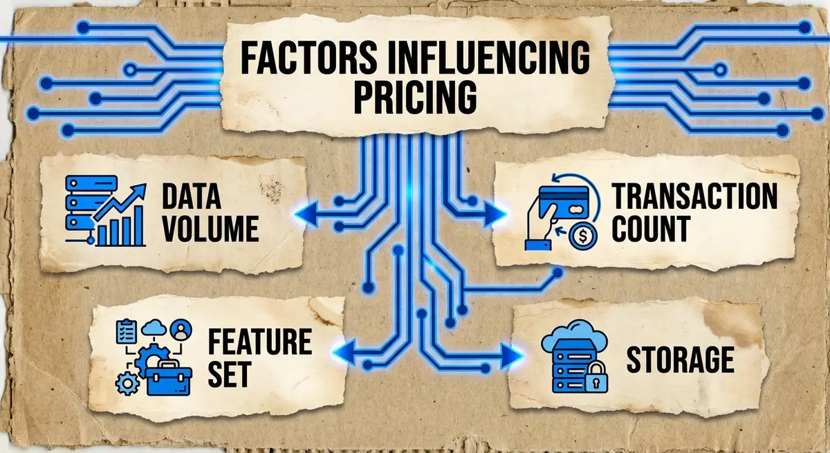 Infographic showing factors influencing AI personalization engine pricing