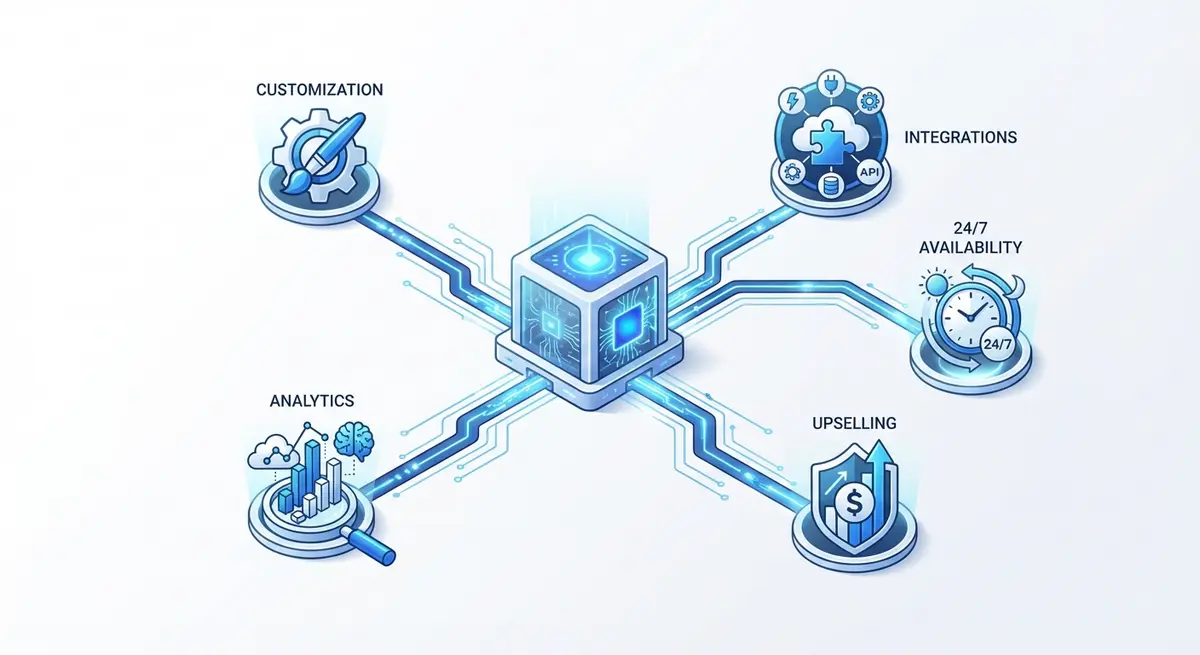 Breakdown of factors influencing AI salon agent cost including customization and integration