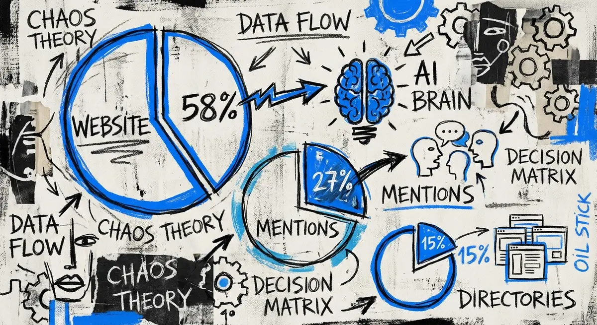Infographic showing AI search advertising for local businesses decision factors
