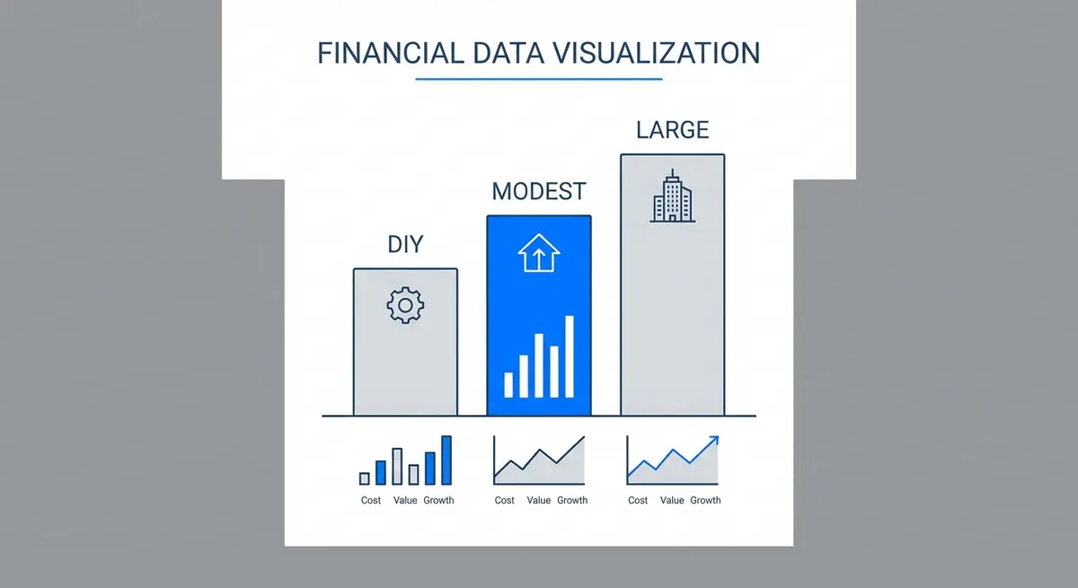 Infographic comparing ai search optimization for nonprofits cost tiers including DIY and agency options
