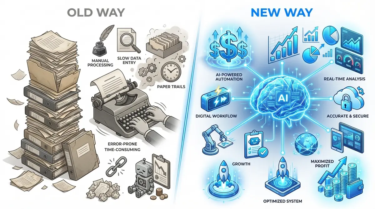 Comparison of traditional veterinary operations versus AI-optimized efficiency