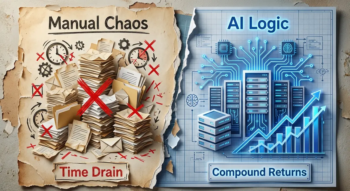 Comparison of manual SEO costs versus AI SEO platform efficiency for carpet cleaners