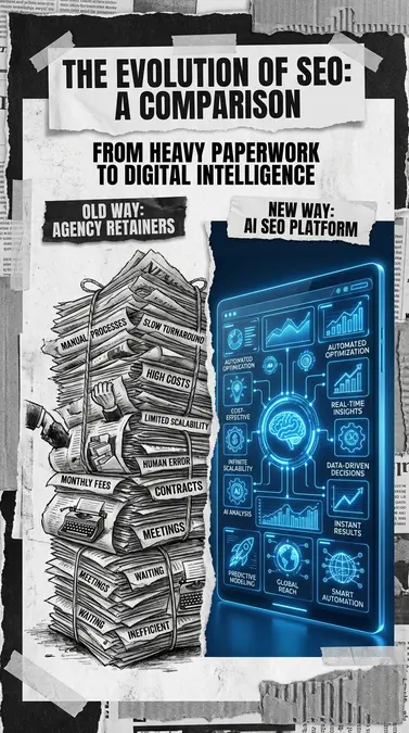 Comparison of manual agency costs versus AI SEO platform efficiency for plastic surgeons