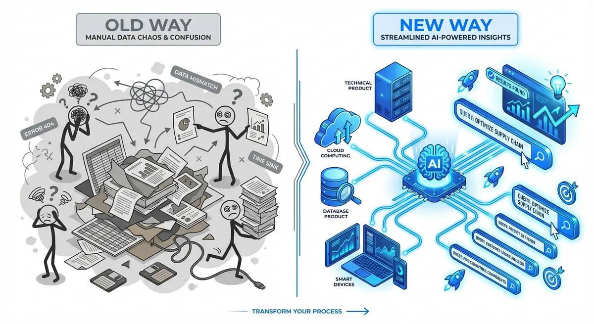Infographic comparing manual SEO costs versus ai seo platform for manufacturers pricing and efficiency