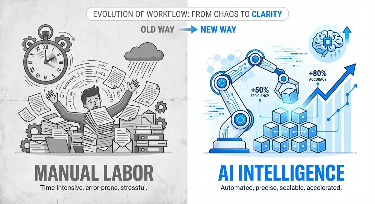 Comparison of manual SEO labor versus AI SEO intelligence for kitchen showrooms
