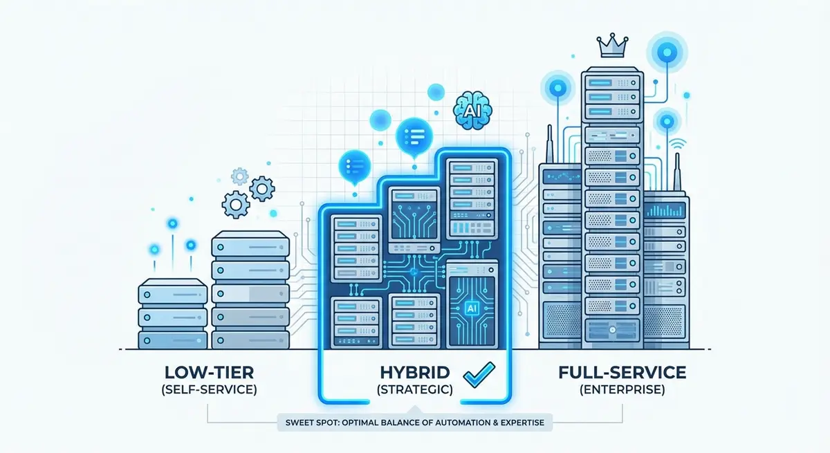 Infographic comparison of ai seo tool for it managed service providers cost tiers