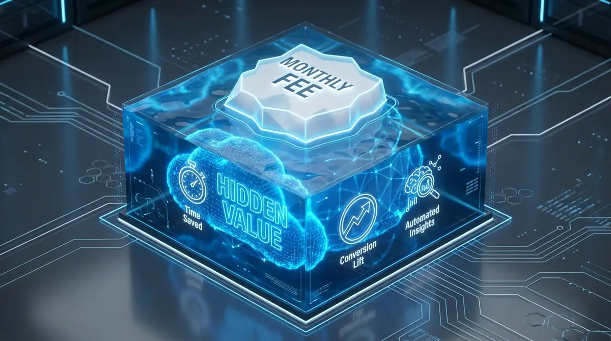 Infographic showing the hidden value versus sticker price of AI session recording cost