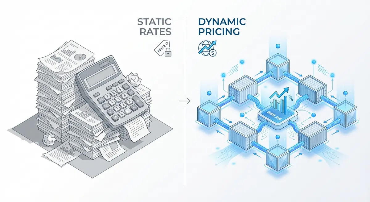 Infographic comparing hidden costs of traditional shipping vs AI shipping optimization pricing efficiency