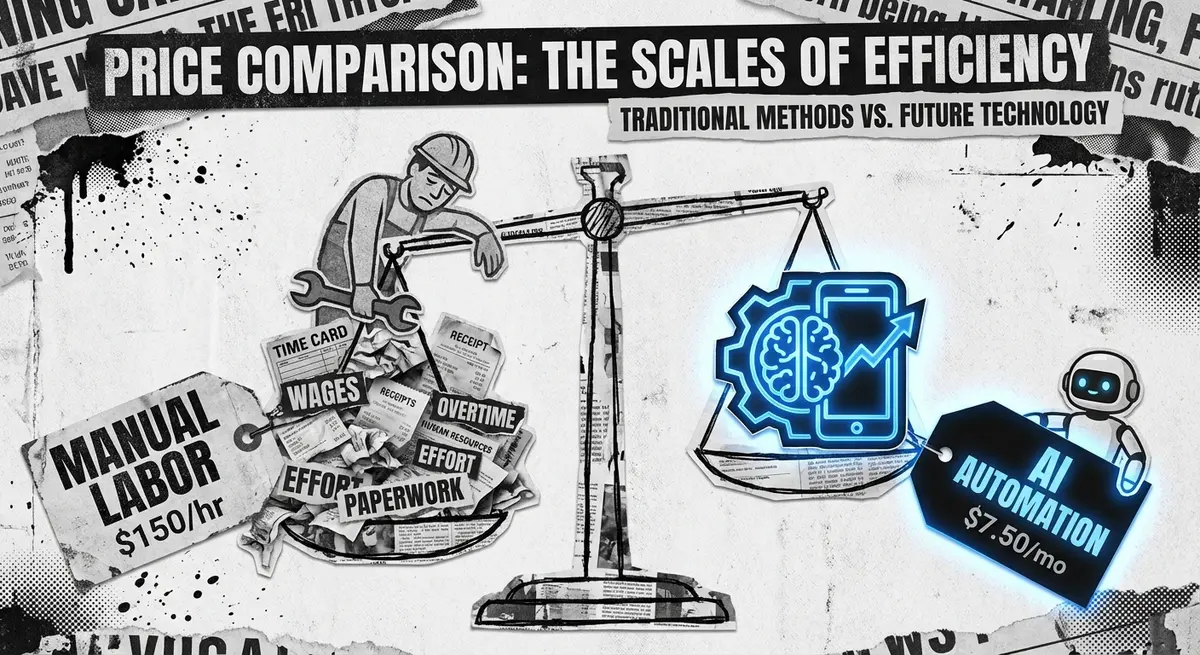 Infographic comparing manual copywriting rates versus ai social media copywriting cost