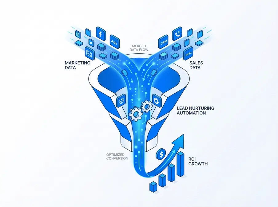 Infographic showing best crm and marketing automation for small business workflow