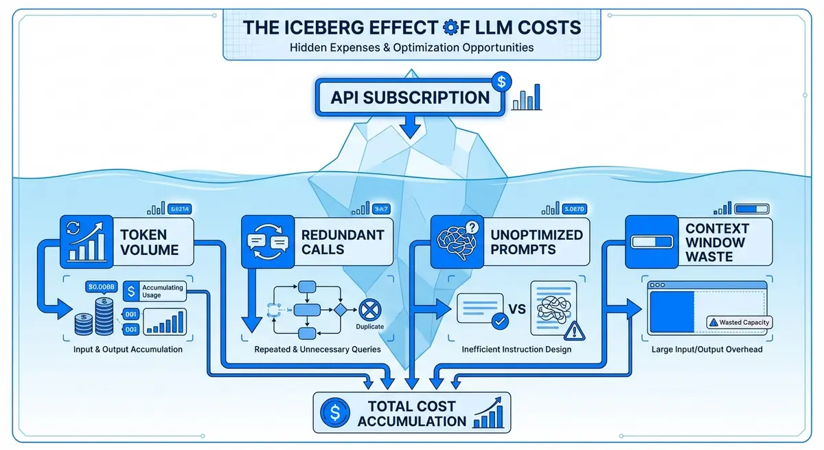 Infographic showing hidden factors in Claude AI optimization for SaaS cost