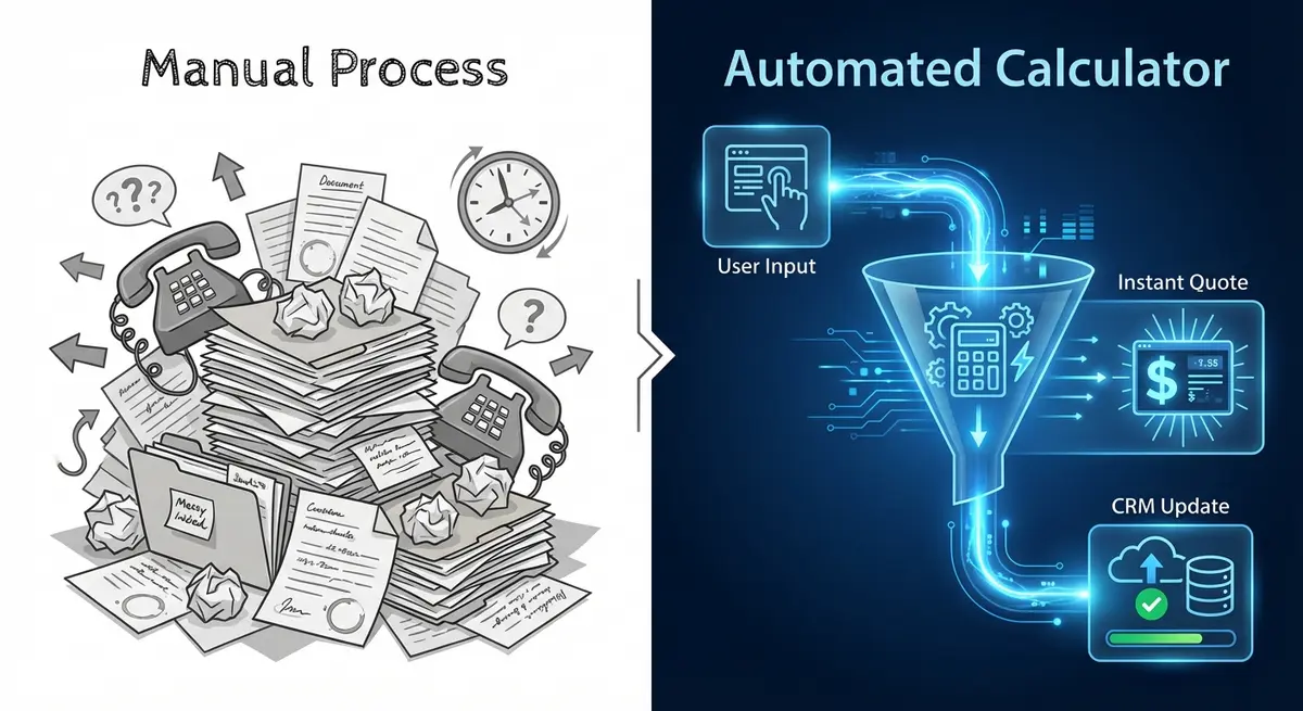 Comparison of manual pricing communication versus an automated concierge medicine membership calculator cost tool