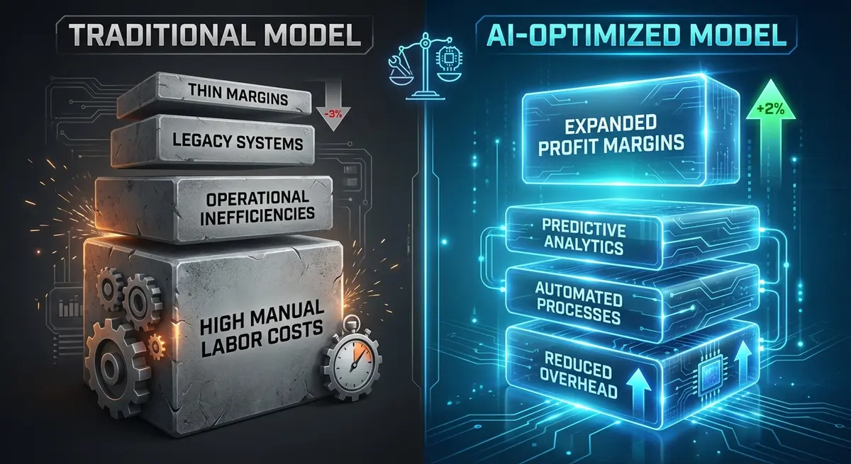 Infographic comparing traditional staffing costs versus conversational AI optimization for staffing pricing