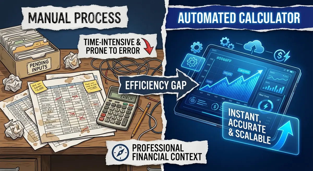 Comparison of manual tax planning costs versus automated tax savings calculator efficiency