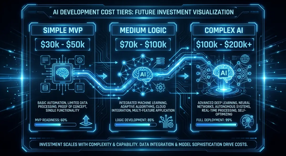 Cost breakdown infographic for building a custom AI newsletter writer
