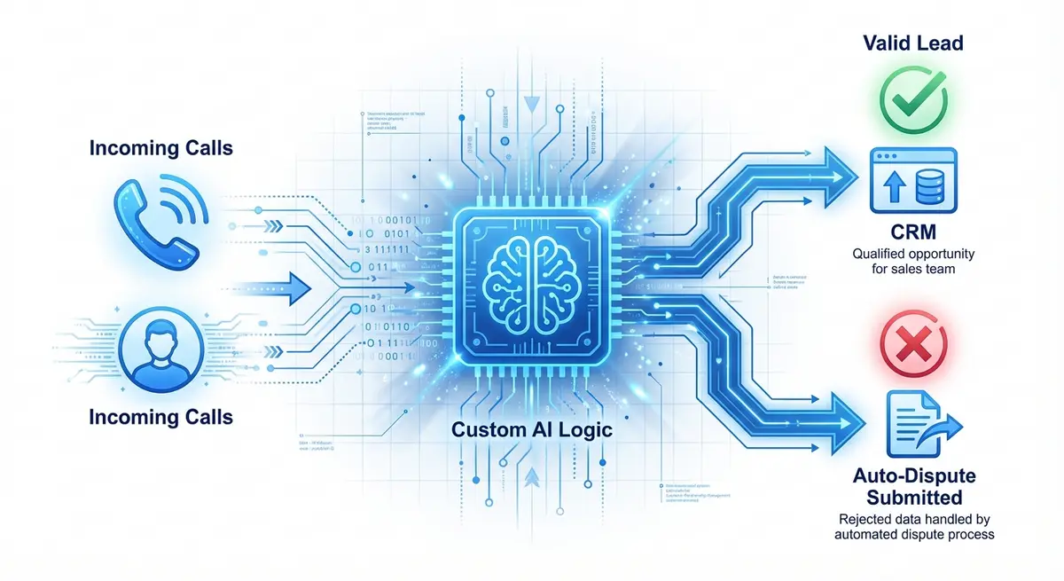 AI-powered LSA dispute management system logic flow diagram