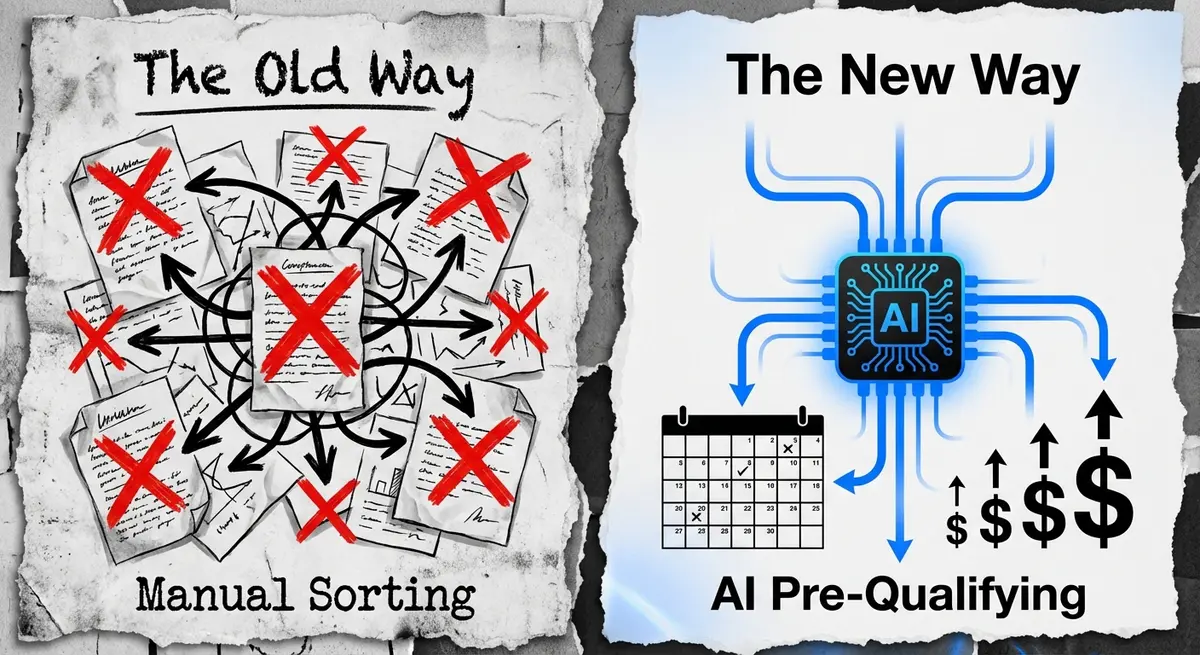 Infographic comparing manual solar lead routing versus AI lead scoring cost to build solar appointment booking engine with round robin