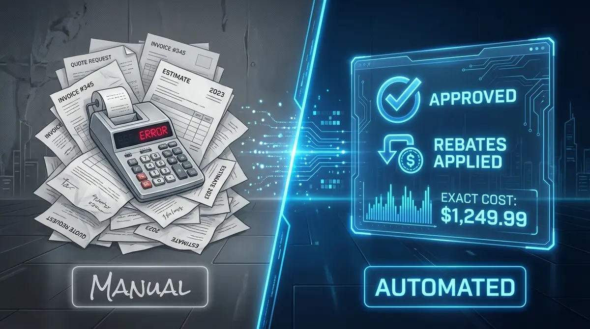 Comparison of manual estimation versus an automated EV charging station installation cost calculator dashboard