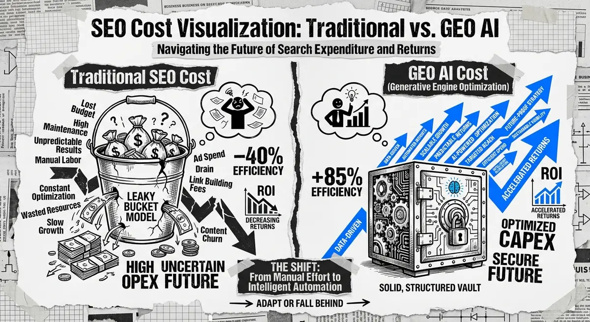 Comparison of traditional SEO costs versus geo optimization for franchises cost ROI