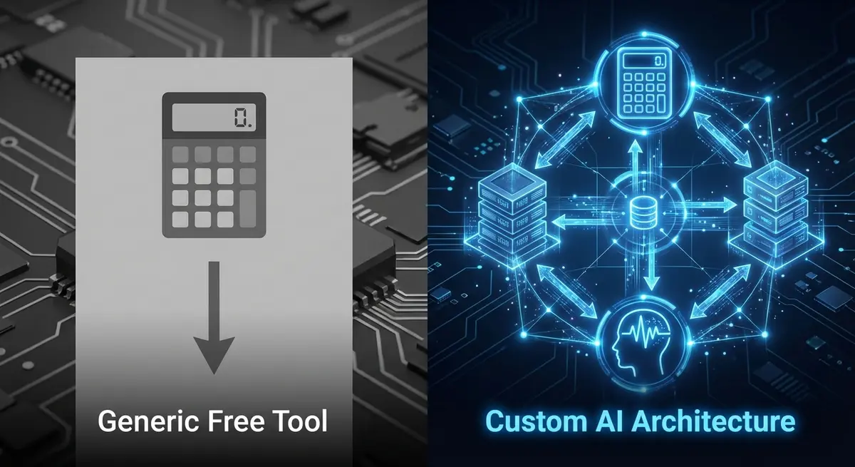 Comparison of generic life insurance calculators versus custom AI architecture for agents