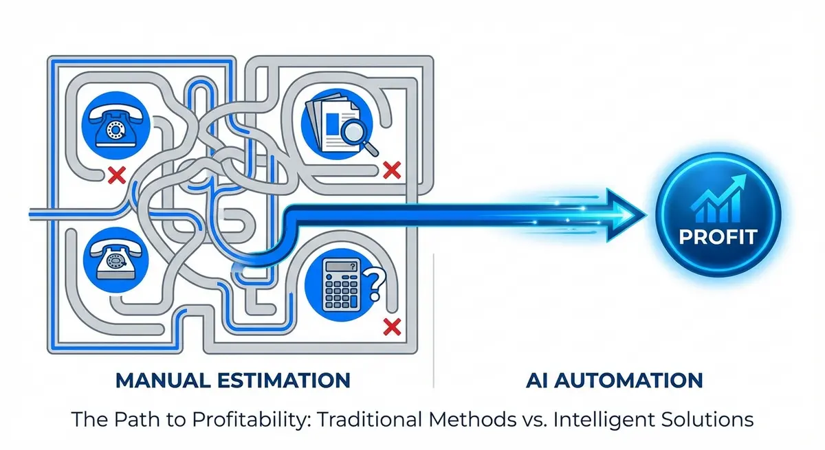 Comparison of manual motorcycle service cost estimator price methods versus AI automation