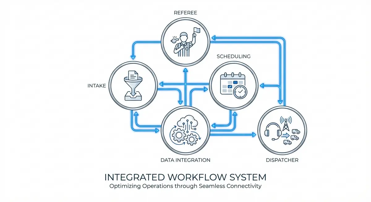 Architecture of multi agent AI deployment for law firm intake process flow diagram