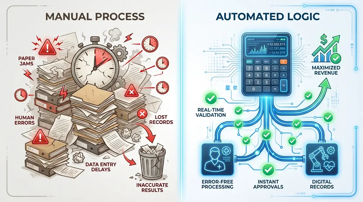 Comparison of manual vs automated plastic surgery financing calculator cost workflows