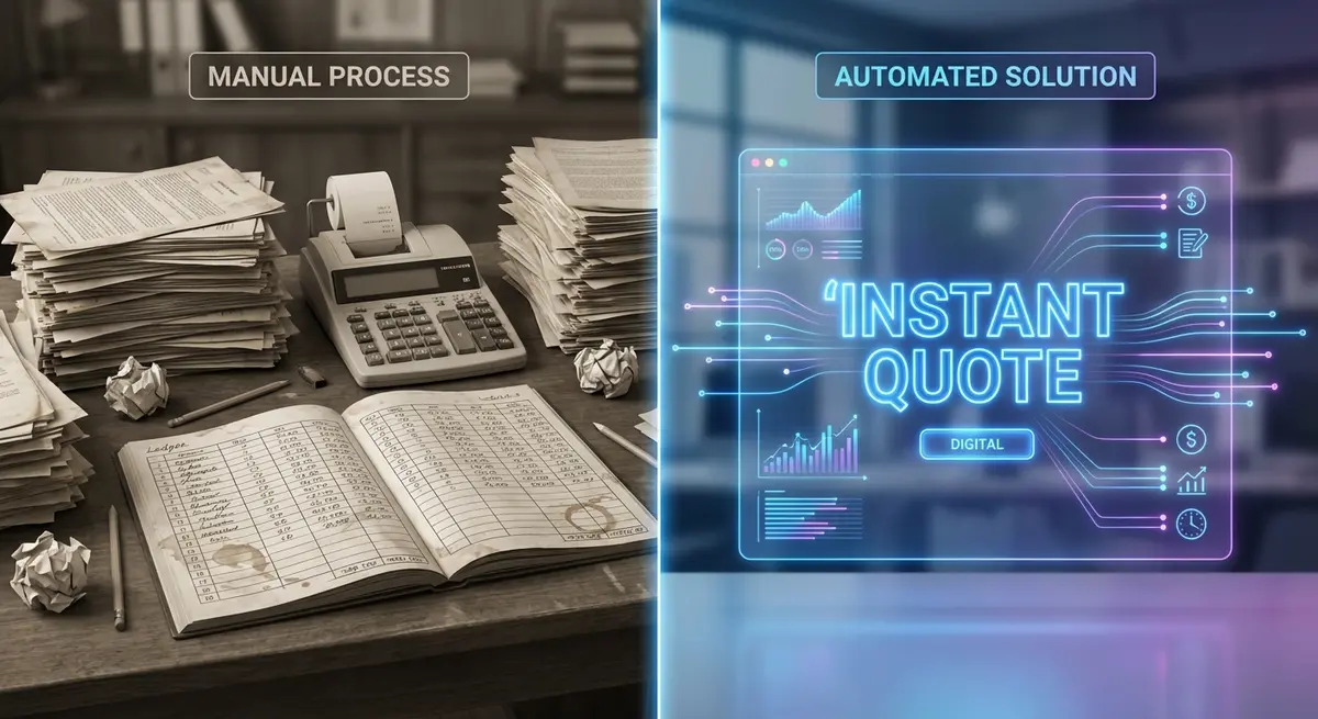 Comparison of manual spreadsheet vs automated printing service quote calculator cost