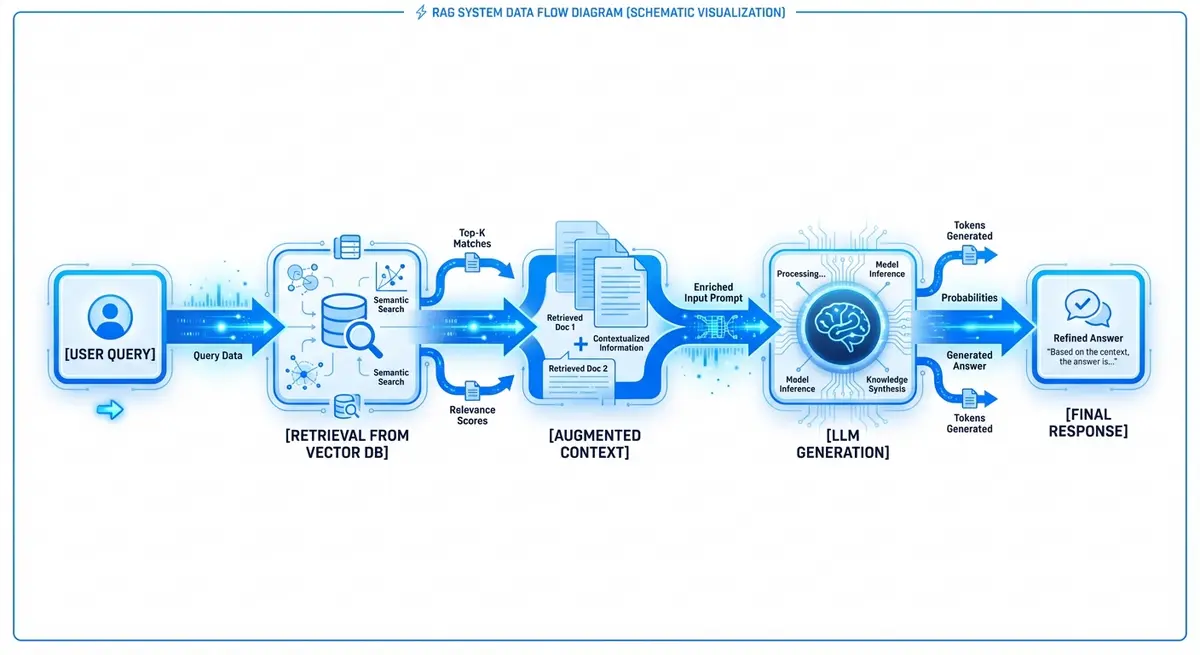 Diagram showing the core architecture of a RAG agent setup for medical practice patient intake