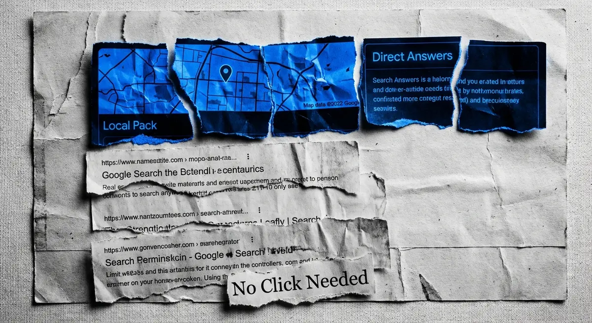 Infographic showing zero click search optimization for real estate cost SERP features