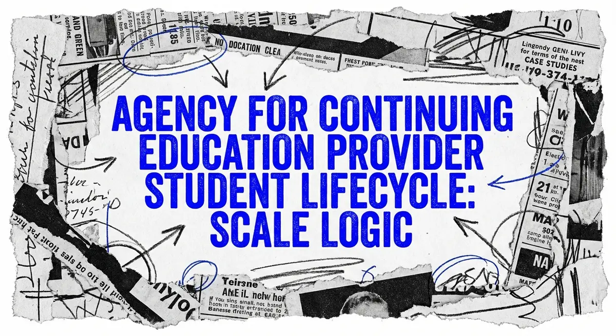 Agency for continuing education provider student lifecycle management collage art